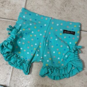 Matilda Jane Aqua Polka Dot Ruffle Shorts size 2